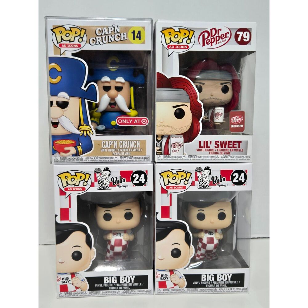 Funko Pop Ad Icons Promotional 4 Pack Lot | Cap'n Crunch Lil Sweet Big Boy